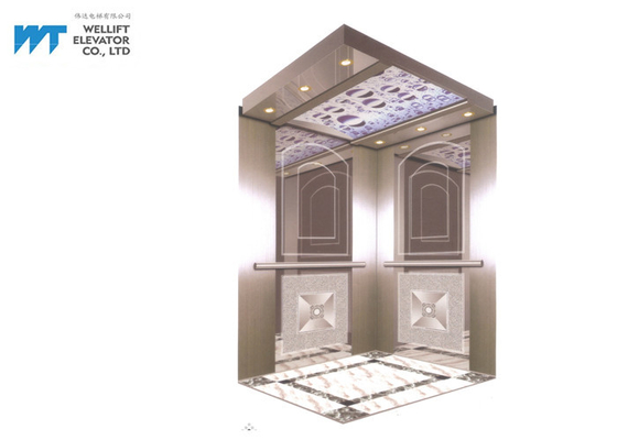 Lift Kabin Dekorasi Desain Cermin Sederhana untuk Lift Hotel Modern