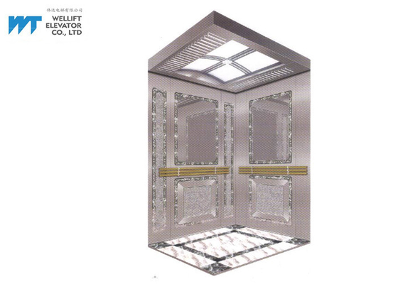 Cermin dan Etsa Lift Dekorasi Kabin untuk Lift Penumpang Modern
