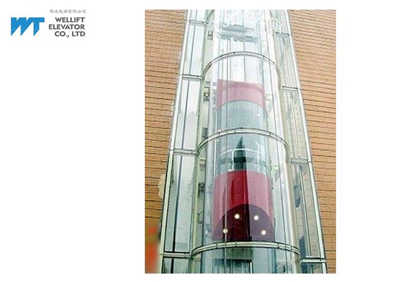 Semi Circular Glass Elevator / Sightseeing Lift Kecepatan 1.0-2.0M / S Beban 630-1600KG