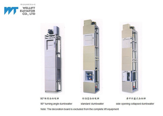 Berbagai Dumbwaiter Lift / Kecepatan Angkat Layanan 0.4-1.0M / S Beban 100-500KG