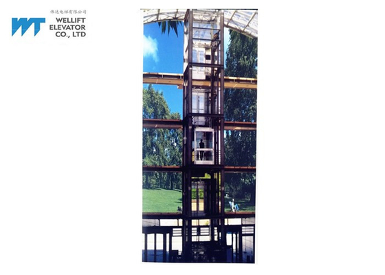 Mesin Tanpa Ruangan 360 Tamasya Panoramic Lift Dengan Shaft Struktur Baja Outdoor